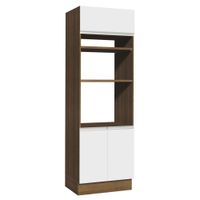 Mueble de Cocina Glamy - Torre para Hornos 70 cm Marrón/Blanco