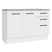 Mueble de Cocina Agata 120 cm - Mostrador para Lavadero con Encimera Blanco 03