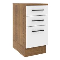 Mueble de Cocina Agata 40 cm 3 Cajones Marrón/Blanco