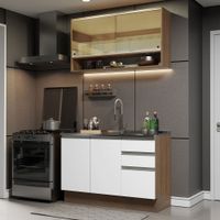 Mueble de Cocina Integral Glamy 120 cm Marrón/Blanco 02