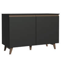 Mueble de Cocina Reims 120 cm - Mostrador para Lavadero con Encimera Negro 01