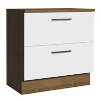 Mueble de Cocina Agata 80 cm 2 Cajones Marrón/Blanco