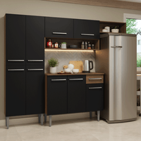Mueble de Cocina Integral Emilly 229 cm Marrón/Negro 16