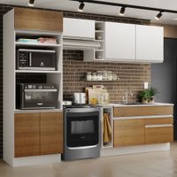 Mueble de Cocina Integral Jade 270 cm Blanco/Marrón/Blanco 09
