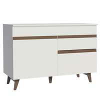 Mueble de Cocina Reims 120 cm - Mostrador para Lavadero con Encimera Blanco 02