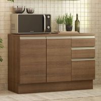 Mueble de Cocina Glamy 120 cm - Mostrador para Lavadero con Encimera Marrón 03