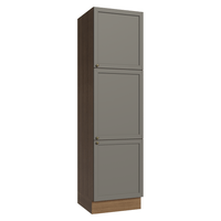 Mueble de Cocina Armario Despensa Vik 60 cm con 3 Puertas Marrón/Gris