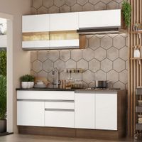 Mueble de Cocina Integral Glamy 200 cm Marrón/Blanco 07