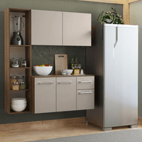 Mueble de Cocina Compacta Elevada Easy 120 cm con Encimera Marrón/Crema