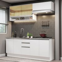 Mueble de Cocina Integral Glamy 200 cm con Lavadero Blanco 09