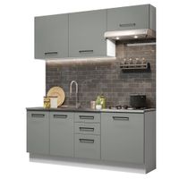 Mueble de Cocina Integral Agata 180 cm Blanco/Gris 03