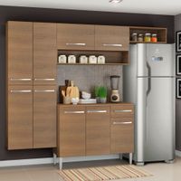 Mueble de Cocina Integral Emilly Fit 229 cm Marrón