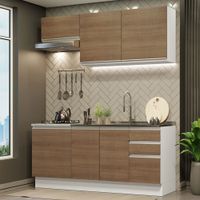 Mueble de Cocina Integral Glamy 180 cm Blanco/Marrón 07