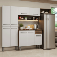 Mueble de Cocina Integral Emilly 229 cm Marrón/Blanco 16