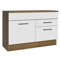 Mueble de Cocina Agata 120 cm - Mostrador para Lavadero con Encimera Marrón/Blanco 02