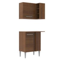 Kit 2 Muebles de Cocina Alacena y Mostrador de Esquina Emilly Marrón