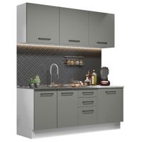 Mueble de Cocina Integral Agata 180 cm Blanco/Gris 01