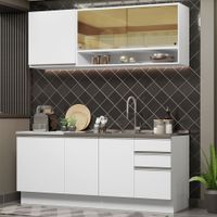 Mueble de Cocina Integral Glamy 180 cm Blanco 06