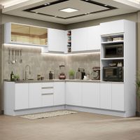 Mueble de Cocina Integral de Esquina Glamy 459 cm Blanco 01