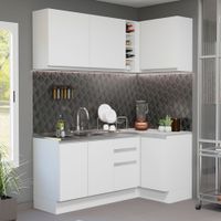 Mueble de Cocina Integral de Esquina Glamy 269 cm Blanco 01
