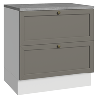 Mueble de Cocina Vik 80 cm 2 Cajones Blanco/Gris