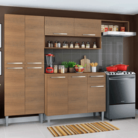 Mueble de Cocina Integral Emilly Top 229 cm Marrón