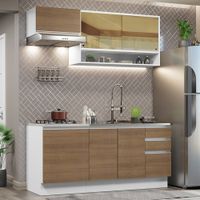 Mueble de Cocina Integral Glamy 180 cm Blanco/Marrón 08