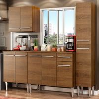 Mueble de Cocina Integral Emilly Sing 201 cm Marrón