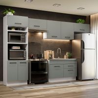 Mueble de Cocina Integral Agata 350 cm Blanco/Gris 01