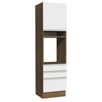 Mueble de Cocina Glamy - Torre para Hornos 60 cm Marrón/Blanco