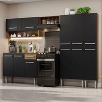 Mueble de Cocina Integral Emilly 261 cm Marrón/Negro 02