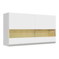 Alacena de Cocina Glamy 120 cm 2 Puertas con Cristal Reflex Blanco