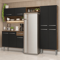 Mueble de Cocina Integral Emilly 229 cm Marrón/Negro 17
