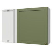 Alacena de Cocina de Esquina Vik 1 Puerta Blanco/Verde