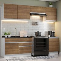Mueble de Cocina Integral Glamy 260 cm Blanco/Marrón 04