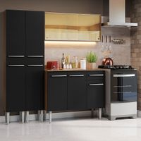 Mueble de Cocina Integral Emilly 169 cm Marrón/Negro 09