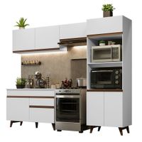 Mueble de Cocina Integral Reims 260 cm con Encimera Blanco 09
