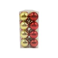 Set x16 Bolas Rojo/Dorado 4 cm