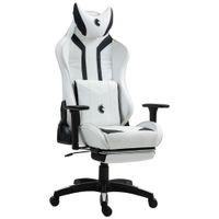 Silla Gamer Dreizt Devil Series Blanco Pro 180° Reclinable Alta Calidad Con Posapies