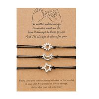 Set x 3 pulseras plateadas sol luna y estrella mejores amigos bff San Valentin