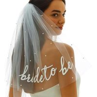 Velo blanco con perlitas para novia despedida de soltera bride to be en letras blancas