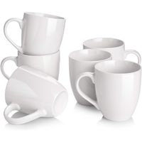 Tazas Blancas y Elegantes de Porcelana Pack x6 para Café, Té y Más