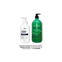 SHAMPOO SIN SAL KETOZINC 350ML+ SHAMPOO ORTIN CAPILLAIRE 1LT