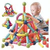 Juego Didáctico de Bloques Magnéticos de 64 Pz para Niños Niñas