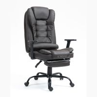 Silla ergonómica de oficina gerencial con base de acero Roma Komsum Marrón oscuro