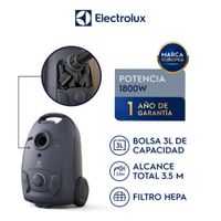 Aspiradora con bolsa 1800W Electrolux Experience con Filtro Hepa Azul (EQP40)