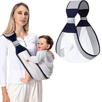 Porta Bebe Fular Azul con Malla Blanca