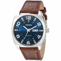 Reloj Seiko Recraft SNKN37 Automático Fecha Correa de Cuero Marrón Dial Azul