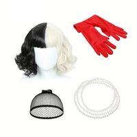 Set x 4 accesorios Cruella de Vil disfraz Halloween talla estándar