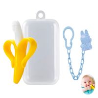 Mordedor Banana Amarillo Con Cadena Baby Froggie Conejo Azul Para Bebe